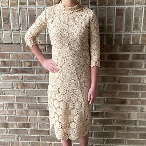 Tan and lace Dainty Jewels dress.
